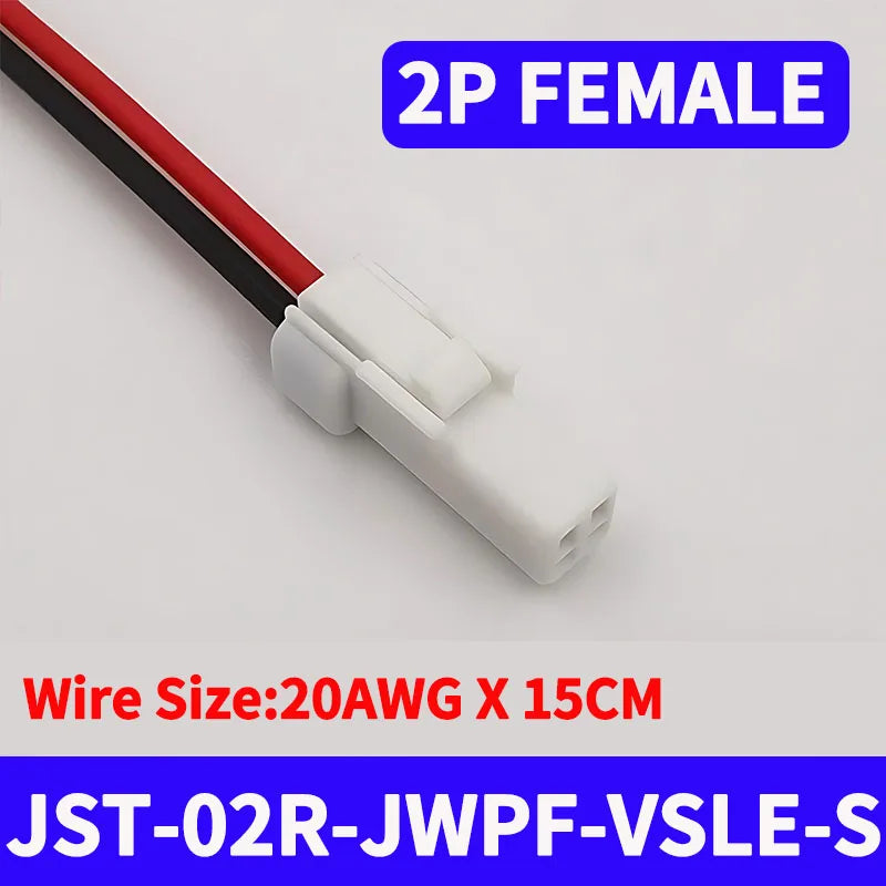 5/20 SETS JST02T/02R-JWPF-VSLE JWPF Series Male Female Plug Docking Harness Mini Car Motorcycle With 20AWG 15CM Wire Connector