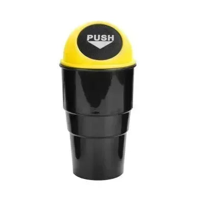 Round Car Trash Can with Lid, Car Garbage Box Car Door Trash Can Fashionable and Creative Water Cup Holder, Storage Bucket Amagi
