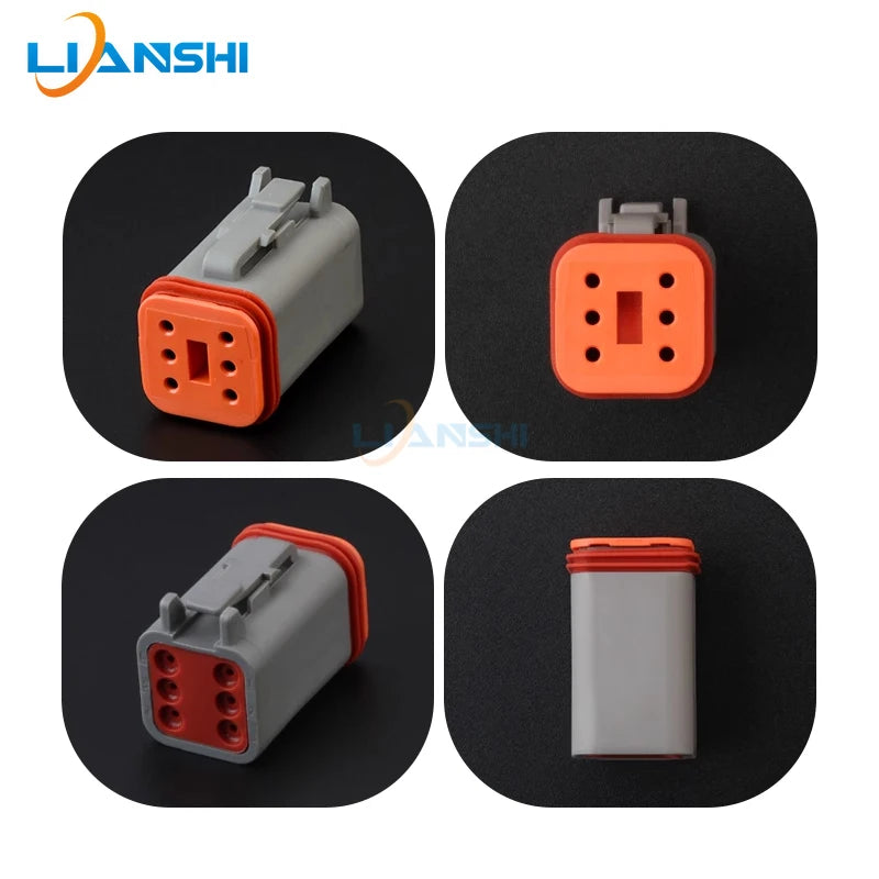 DT06-6S DT04-6P Deutsch waterproof connector car day running lights modified wiring harness plug LED spotlight harness