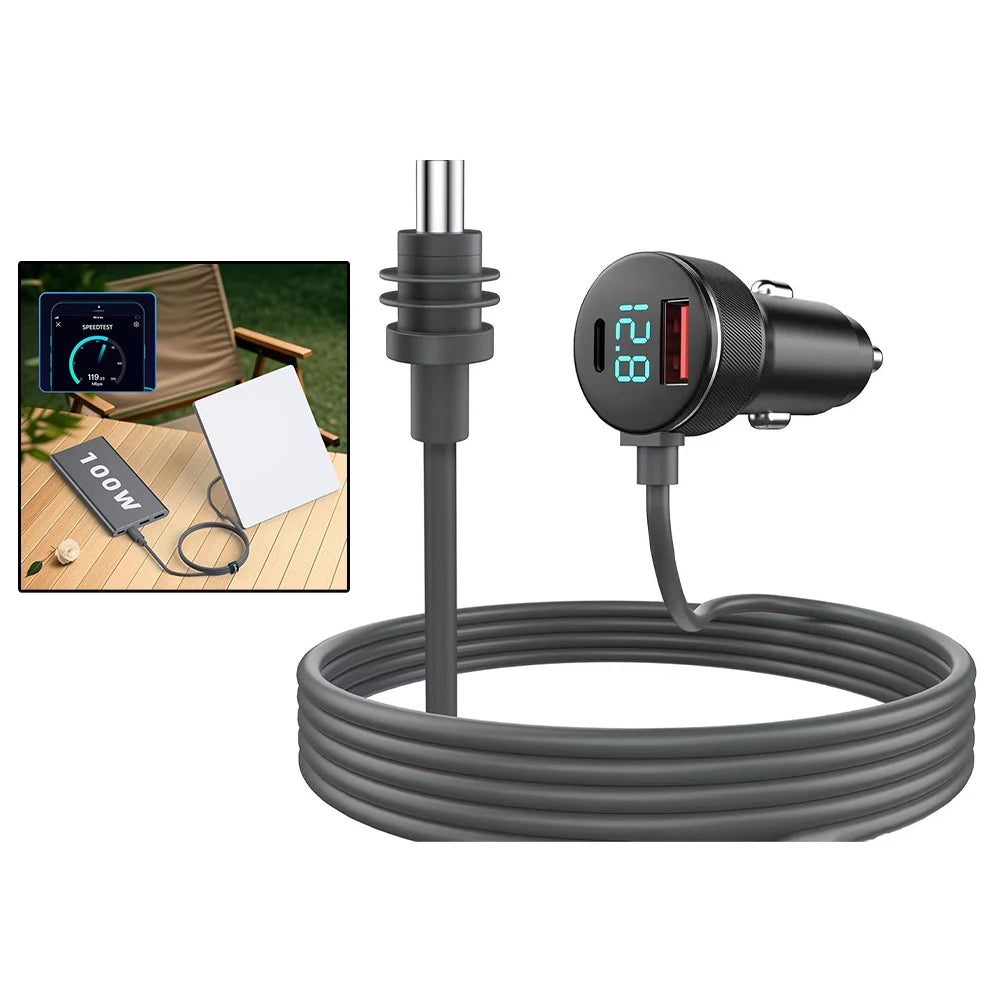 Digital Display Car Power Cable For Starlink Mini Power Cable 12V-24V Adapter to DC Power Cable PD cable Car Charger Power Cord