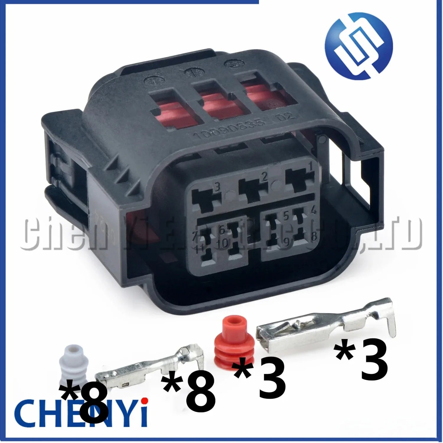 11 Pin Automotive waterproof connector Electronic valve servo motor Wire harness Plug 10090636 10090635