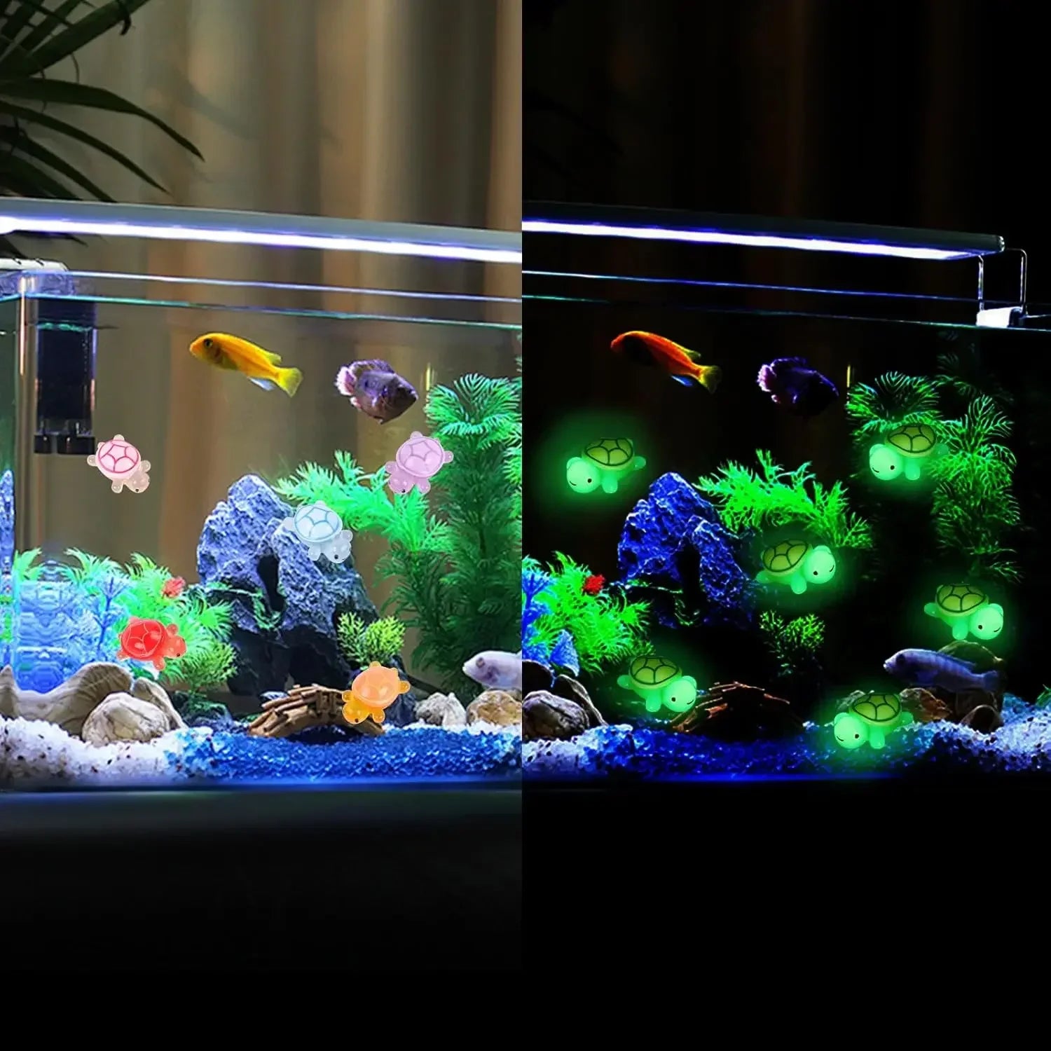 Mini Luminous Turtle Ornaments Glowing In The Dark Miniatures/Giant Turtle Micro Landscape Kids Toys Home Decor Gift Amagi