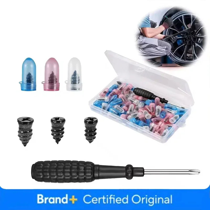 Rubber Nail For Tires, Motorcycle Puncture Repair Kit With Screwdriver Vacuum Tire Rubber Nails Tire Repair Tools Amagi