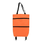 Foldable Portable Hand-Pulled Shopping Cart Vegetable Buying Waterproof Trolley Small Pushcart Handy Wheel Handbag Shopping Amag