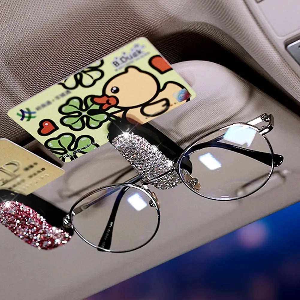 Woman Car Glasses Case Auto Sun Visor Glasses Holder Sunglasses Clip Card Ticket Holder Pen Case Clip Box Accessories For Toyota