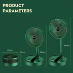 Retractable Small Electric Fan USB Charging Portable Foldable Mini Fan High Duration Low Noise for Home Office Amagi