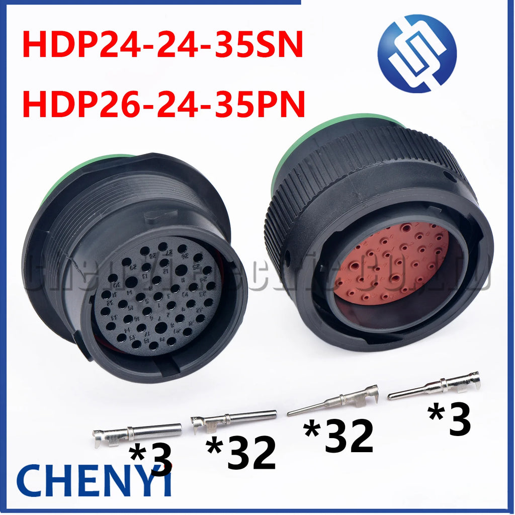 35 Pin auto Waterproof connector HDP24-24-35SN HDP26-24-35PN HDP24-24-35PN HDP26-24-35SN With Pins For Deutsch HDP Series