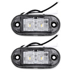 2Pcs Set White Marker Lights 12V LED Car Side Marker Tail Light 24V Trailer Truck Lamp Waterproof Plastic Signal Lamp