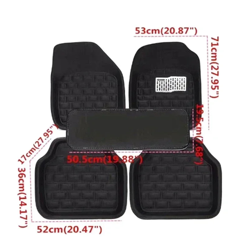 5pcs Premium Easy Clean Waterproof Auto Foot Pad Universal Waterproof PU Leather Durable Car Floor Mats Car Interior Amagi