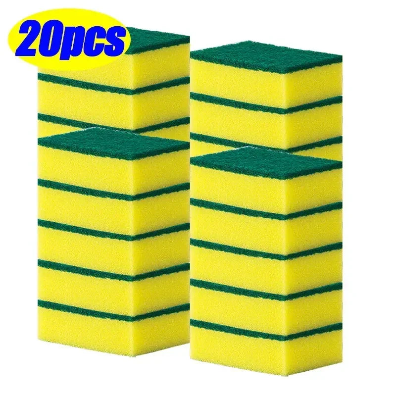 5-50PCS Double-sided Cleaning Sponges Magic Super Absorbent Pan Pot Dishwashing Scouring Pad Wipe Household Kitchen Clean Amagi