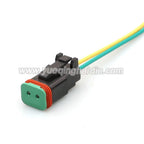 2-PIN Automotive Waterproof Sockets Car 1.6mm Male Female Wiring Harness Connector with Wires Black DT04-2P-E004 DT06-2S-P012