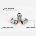 304 Stainless Steel Pneumatic Push-In Fitting POC-G, Internal Hex Quick Connector for Air and Gas Pipe Systems