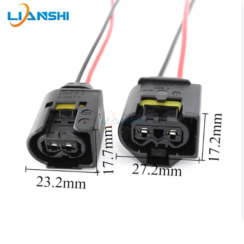 Suitable for AMK, Audi, BMW F02, Mercedes-Benz shock-absorbing air pump power plug with 15CM 1.5-square wire