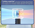 Car Portable Hand Fan Air Cooling Fan USB Charging LED Digital Display Flashlight 3 Speeds USB Rechargeable Battery Outdoor