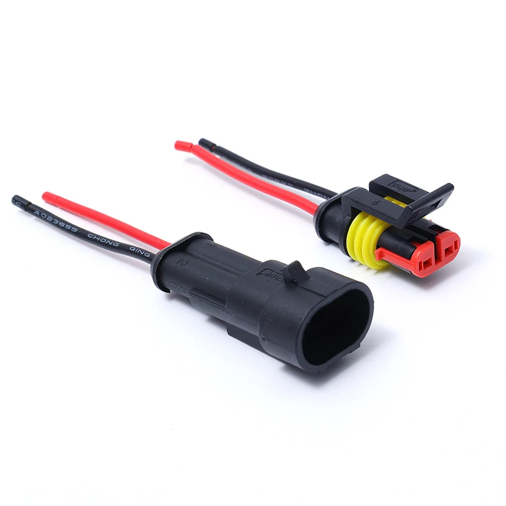 10 Pairs 2Pin Way Wire Harness Waterproof Electrical Auto Connector Male Female Car Plug Connector for Car Motorcycle Truck