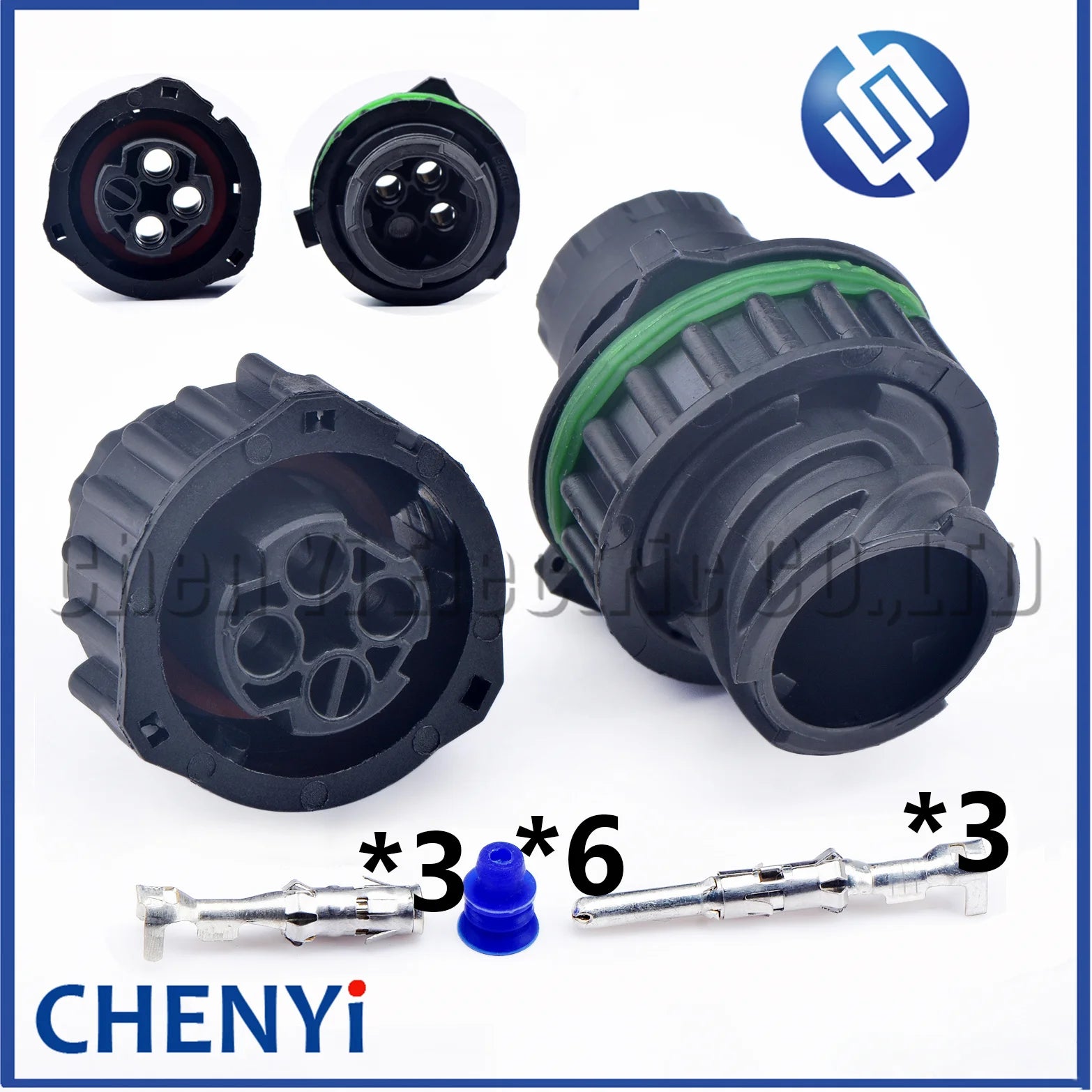 3 Pin female or male Automotive waterproof Circular connector Truck heavy machinery Plug 1-967325-2 1-967402-2 With  pin