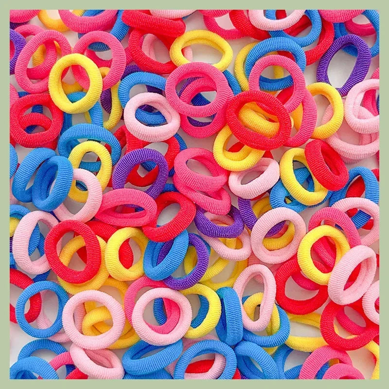 100/300PCS Small Colorful Nylon Elastic Hairband Girls Kids Ponytail Hold Hair Tie Rubber Bands Rope Scrunchie Hair Amagi