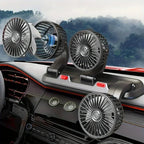 5/12v Automotive Fan Car Fan 24v 360° Adjustable 3/2/1 Head Air Low Noise Multifunctional Temporary Parking Card Auto Vehicles