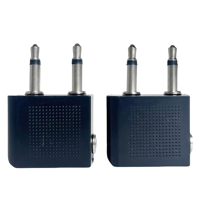 Professional Aviation Audio Adapter, Dual 3.5mm Mono Male Plugs to 3.5mm Stereo Female Jack Converter for Headphones & Audio