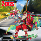 2024 New Christmas Car Pendant Rearview Mirror Pendant Keychain Pendant Fashion Cool Santa Claus Charm Decoration Accessories
