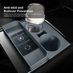 Premium Cup Holder Insert Secure Fit for Model Y/3 Center Console Round Slot Cover with Enhanced Interior Style Tools Amagi