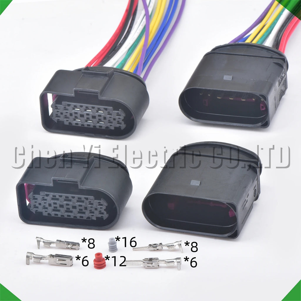 14-pin auto connector automotive connectors xenon front right headlights harness led