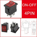 10/30/100 Pcs KCD1 Snap - in Boat Rocker Switch - SPST ON - OFF, 2/3/4 Pin, 250V 6A (AC) / 125V 10A, 2P Toggle Power Snap Switch