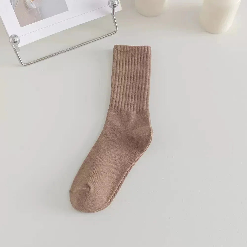 Autumn Winter Thicken Warm Wool Cashmere Thermal Long Crew Stockings Women Home Sleeping Solid Color Women Hot Tubing Socks Amag