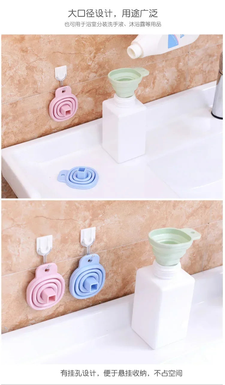 Folding Silicone Funnel for Filling Bottles Kitchen Silicone Funnel Food Grade TPR Collapsible Funnel Kitchen Gadgets Oil Filler