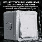 IP66 Outdoor Wall Switch 16A Weatherproof Push Button - 1/2/3 Gang Electrical for Garden/Patio/Exterior Use