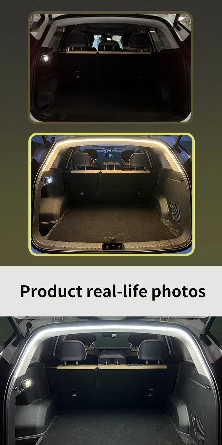 Car High Brightness Trunk Lighting Ambient Light Interior Decoration LED Wiring Free Automatic Sensing Tailgate 2/4M Strip Amagi