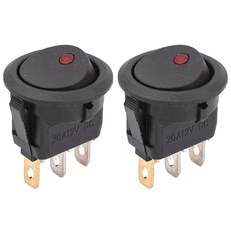 Automotive Rocker Switch 12V 3 Pin Cat Eye LED Light ON OFF Toggle Dash Replacement for Car Motorcycle Marine Boat RV Parts New