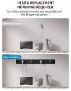 40cm 50cm Track Socket Wall Power Rail Movable Sockets High End Home Appliance Power 8000W EU US UK Standard USB Type c Ports