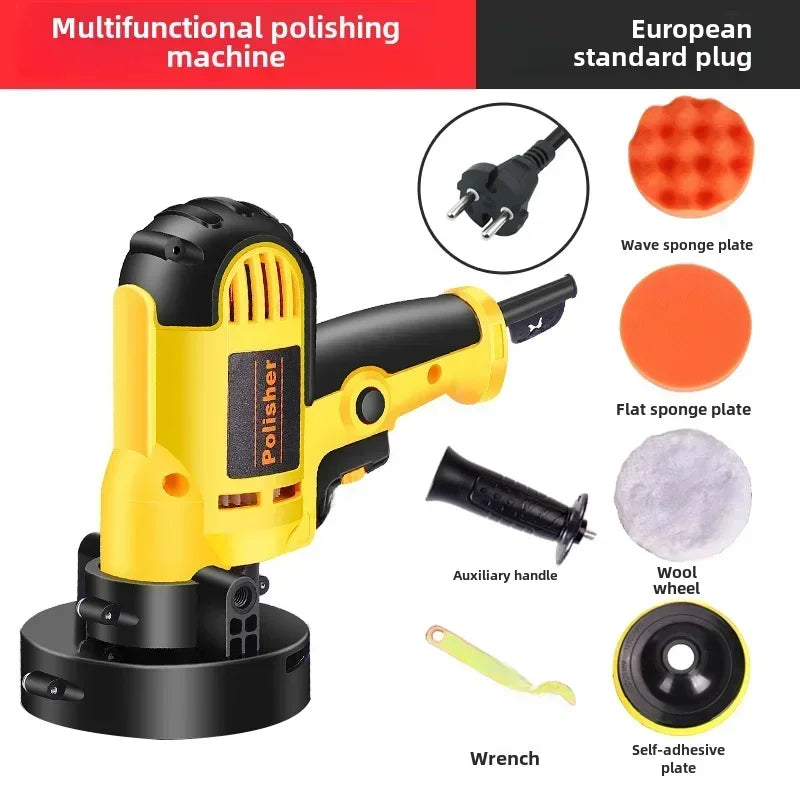 Car Beauty Waxing Machine Automotive Polishing Scratch Repair Small Electric Flat Polishing Machine European Plug Amagi