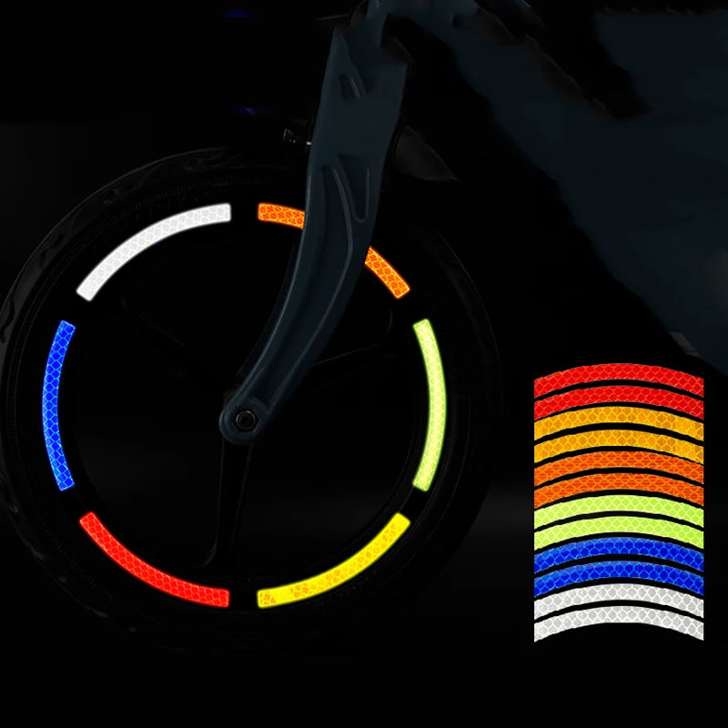 10pcs Car Wheel Hub Reflective Sticker Decorative Strips For Volkswagen Golf 4 5 7 6 Chevrolet Cruze Honda Civic Accord 2023