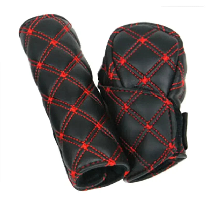 2 in 1 Set Car Faux Leather Gear Shift Knob Cover Hand Brake Cover Sleeve Car Interior Protect Cover Accessories New