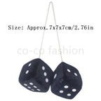 Dice For Car Mirror Auto Rear Mirror Plush Dice Soft And Fuzzy Car Charm Interior Ornament For Sedan Truck SUV Hangable Amagi