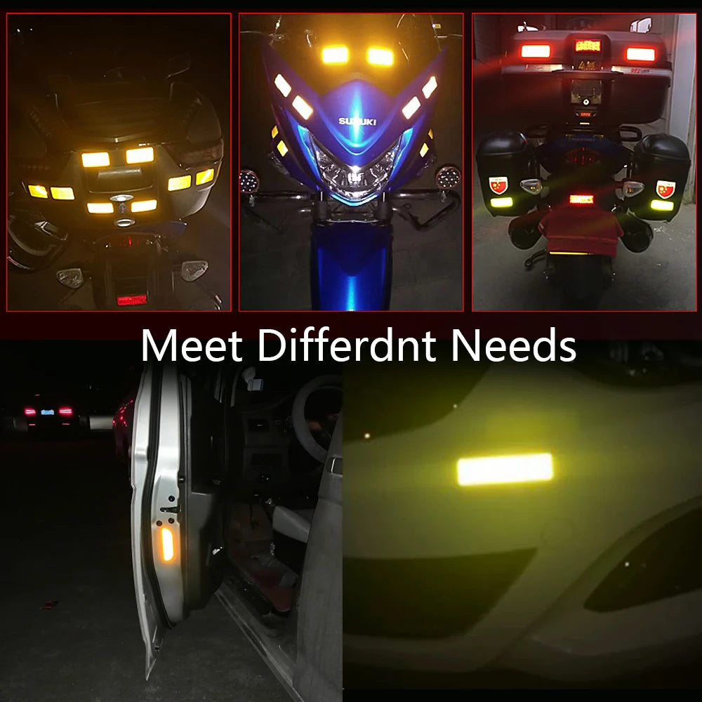 3*8cm Car Bumper Reflective Stickers Reflective Warning Strip Tape Secure Reflector Stickers Decals Safety Warning Tape 10pcs