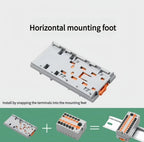 1 in Multiple Out Electrical Splitter Wire Connector Plug-in Terminal Block for Home Light Wiring Guide Rail Junction Box