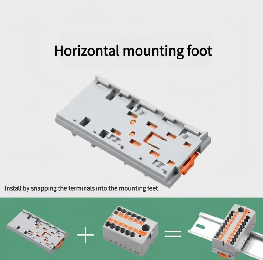 1 in Multiple Out Electrical Splitter Wire Connector Plug-in Terminal Block for Home Light Wiring Guide Rail Junction Box