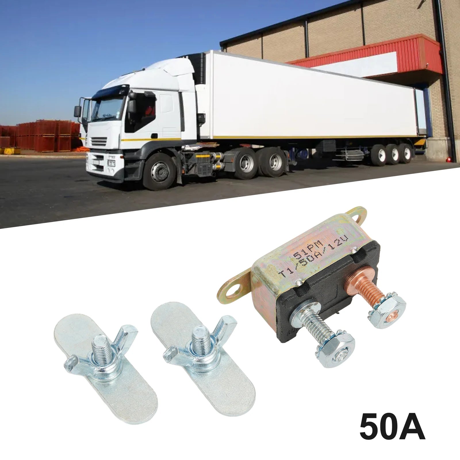 Stud Type Auto Reset Circuit Breakers 12V 30A/40A/50A Auto Automatic Fuse Reset Circuit Breaker Copper Stud Bolt