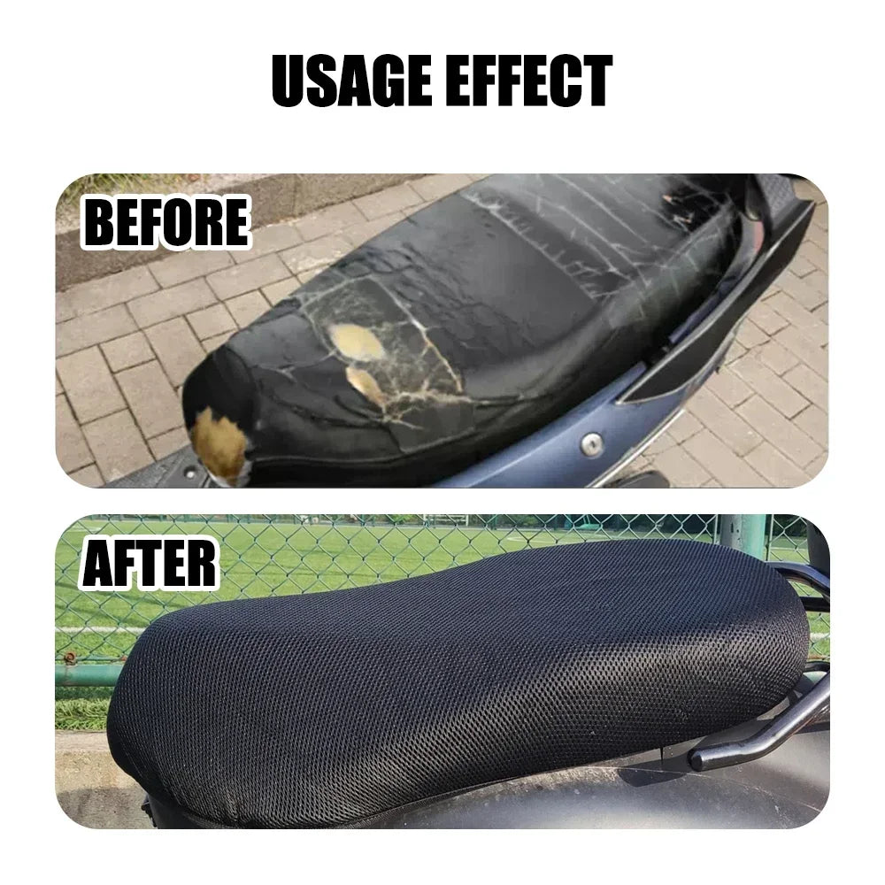 Motorcycle 3D Mesh Fabric Anti-skid Pad Scooter Seat Electric Bike Cover Sunscreen Summer Breathable Cushion Net Cover Amagi