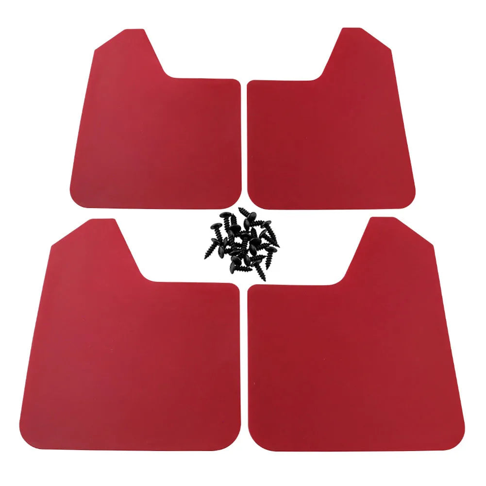 4pcs Fender Mud Car Auto Pickup Truck Plastics Flaps Mudguards Splash Guards Black/red Front And Rear Mudguard Mudflaps