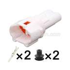 2 PIN AC Assembly White Car 2mm Male Female Waterproof Connector Automobile Foglight Electric Wiring Socket
