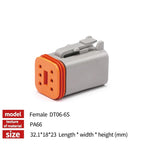 Deutsch DT Series IP68 Waterproof Connector with Fixed Flange Plug DT04-2P/12P for Auto/Truck/Bus Wiring 22-16AWG