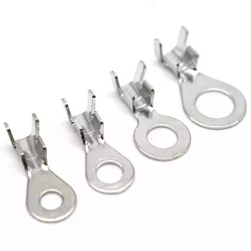 50pcs high-power wire nose D-pin power supply copper nose DJ431-6D pure copper wire nose 0.8mm thick 4-6 square wire nose