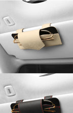 Car PU Leather Glasses Clip, Multi-Functional Sun Visor Holder, Sunglasses Box Storage Bag Clip, Car Interior Accessories Amagi