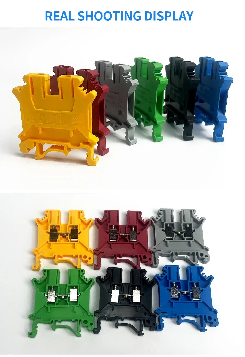 Premium Brass UK Screw Clamp Connector for Wiring, DIN Rail - Mounted,UK1.5N, 2.5B, 3N, 5N, 6N, 10N, 16N, 25N, 35N, 50N