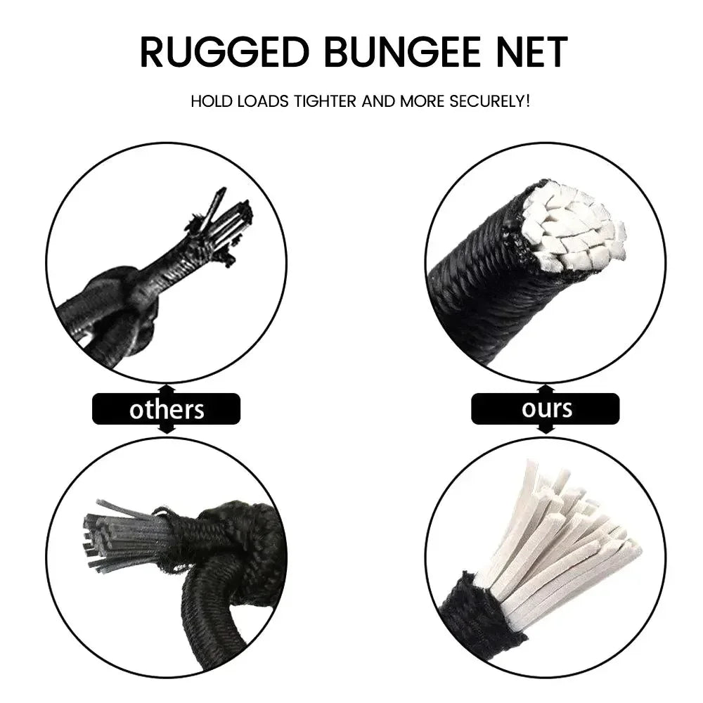 Car Heavy Duty Rubber Cargo Net Universal Fit for Truck Bed SUV Trailer Boat RV - Elastic Bungee with Superior Durability amagi