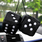 2pcs Fuzzy Plush Dice With Dots Square Hot Stamping Dot Dice Hanging Mirror Cube Pendant Car Ornament Sieve Anime Car Amagi